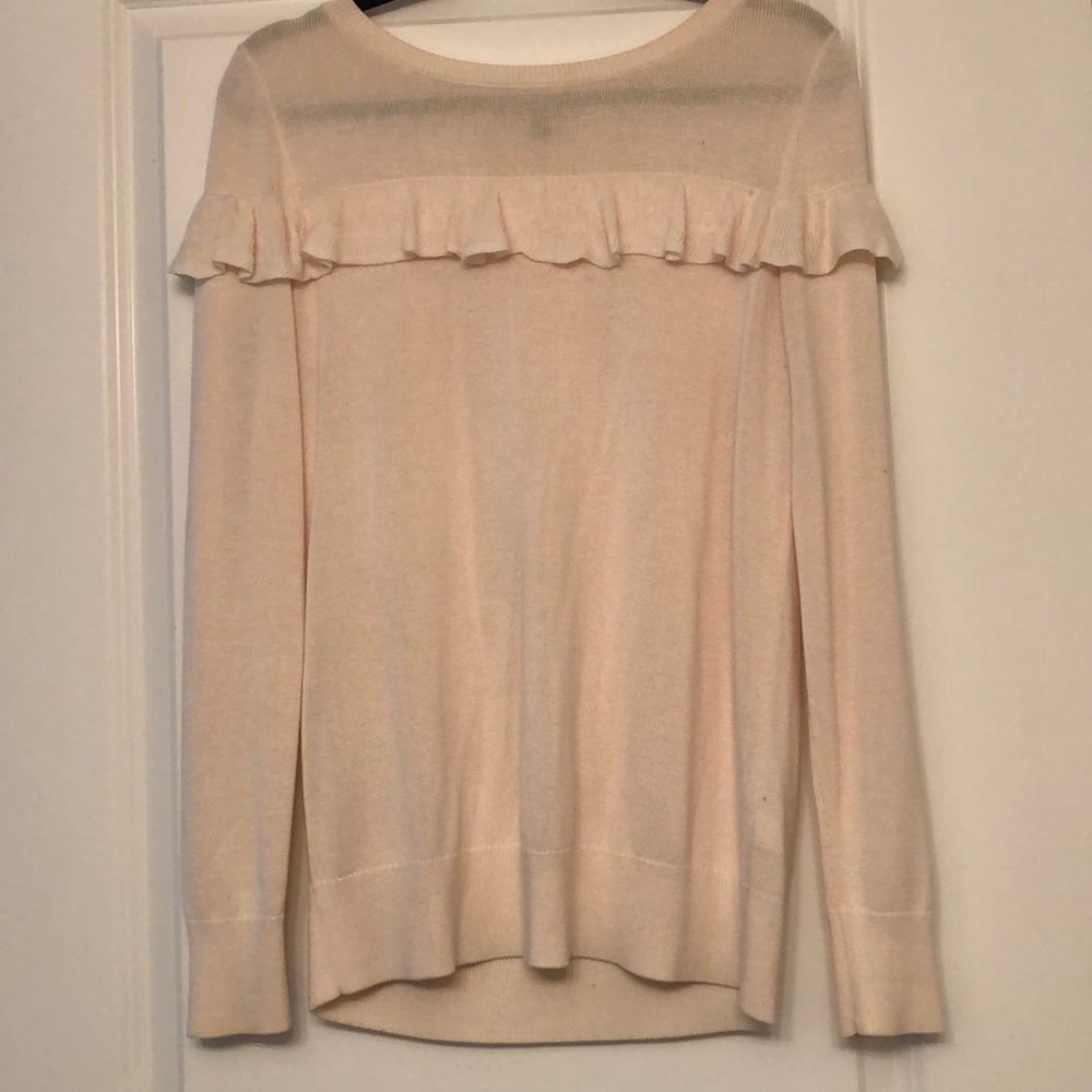 Banana Republic Ruffled Cream Sweater